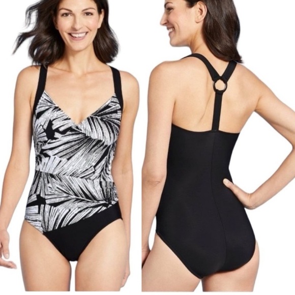 Other - Aqua Green NWT Large swimsuit black and white
